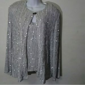 R&M Richards 2Pc Glitter Shimmer Tank/Jacket Set